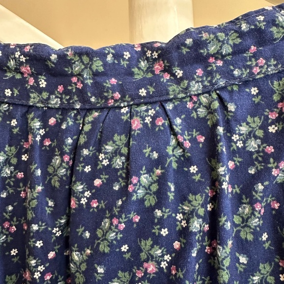 VTG Gunnie Sax Jessica’s Gunnies Dark Blue Calico Lace Prairie Midi Skirt Size 7 - Picture 12 of 17